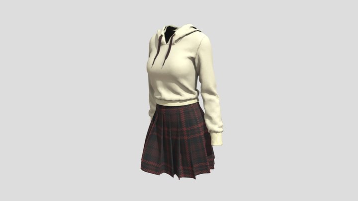 hoodie and skirt 3D Model
