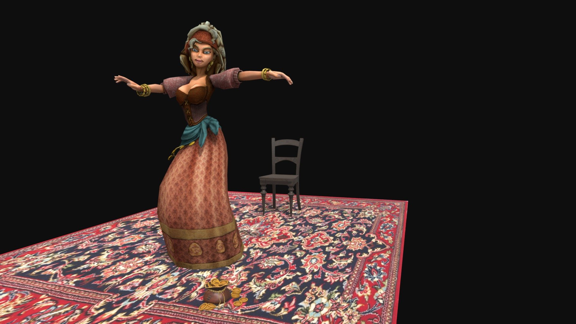 цыганочка с кошельком монет - Download Free 3D model by mynameismary ...