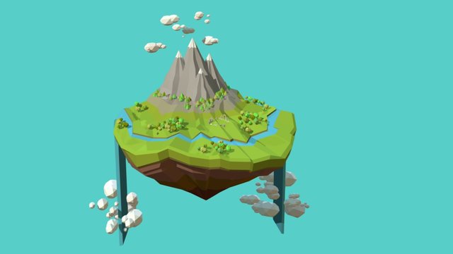Isle Of Ruins (Low poly test) 3D Model