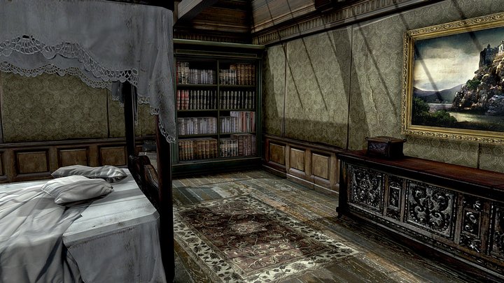 Abandoned mansion bedroom 3D Model