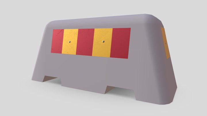 Cement Roadblock 3D Model