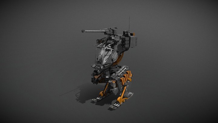 Bipedal Urban Patrol Mech 3D Model