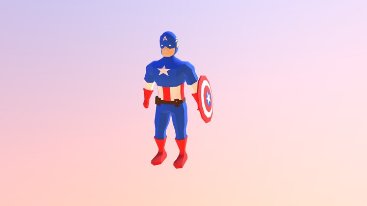 Captain America - Low Poly 3D Model