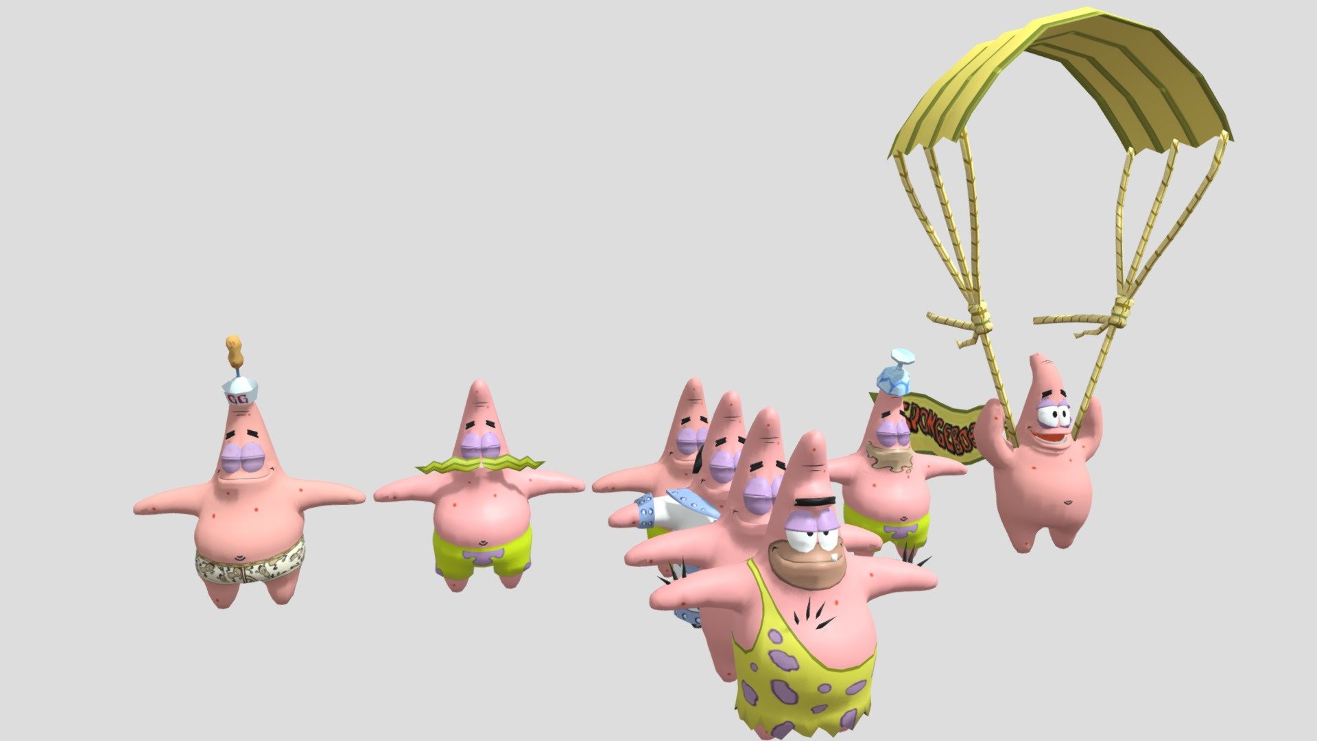 Patrick Costumes From SBM - Download Free 3D Model By Sajin Mickey ...