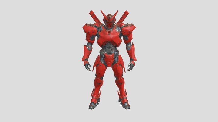 Mecha Inspired Samurai 3D Model