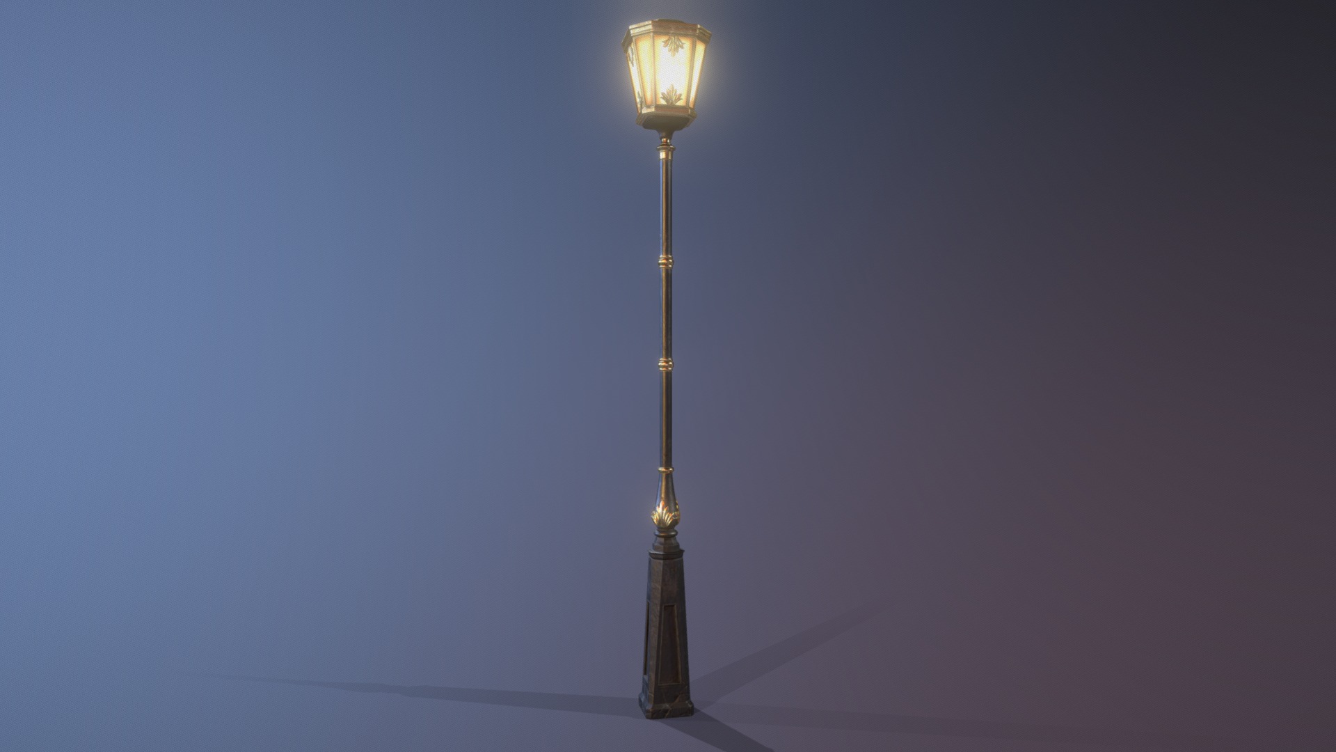 3D model Victorian Street Lamp - This is a 3D model of the Victorian Street Lamp. The 3D model is about a light post with a lamp shade.