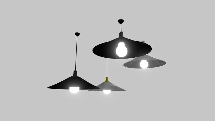 Cubic Bar Lamb Chandelier 3D Model