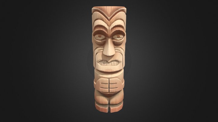 Totem Tiki de Madeira – Estilo Polinésio 3D Model