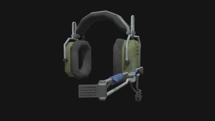 Stylized Tactical Headphones 3D Model