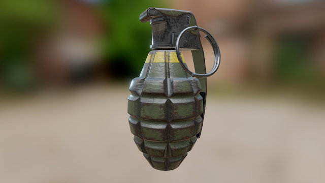 Low Poly Grenade 3D Model