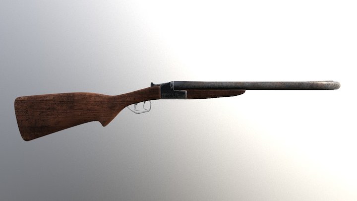 Double Barrel Shotgun 3D Model