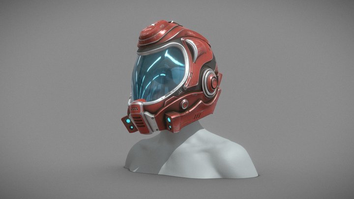 Scifi Helmet 3D Model