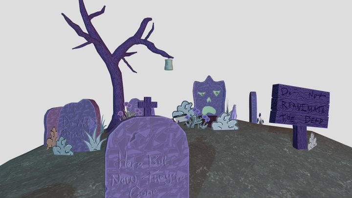 Graveyard Diorama 3D Model