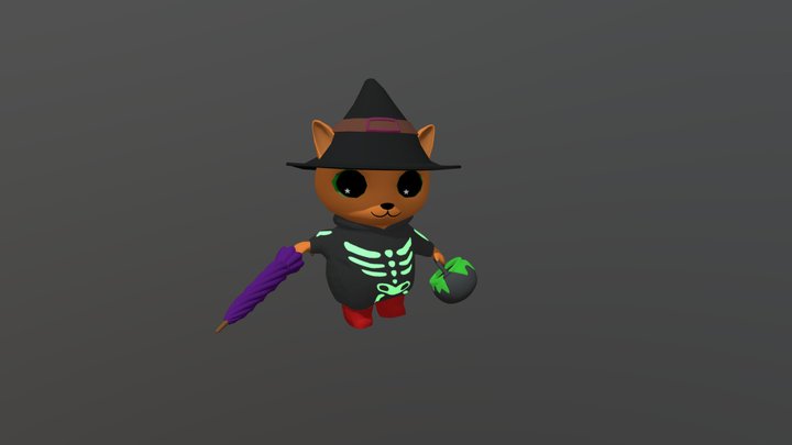 Spooky Bonanza: Player Cat (animated) 3D Model