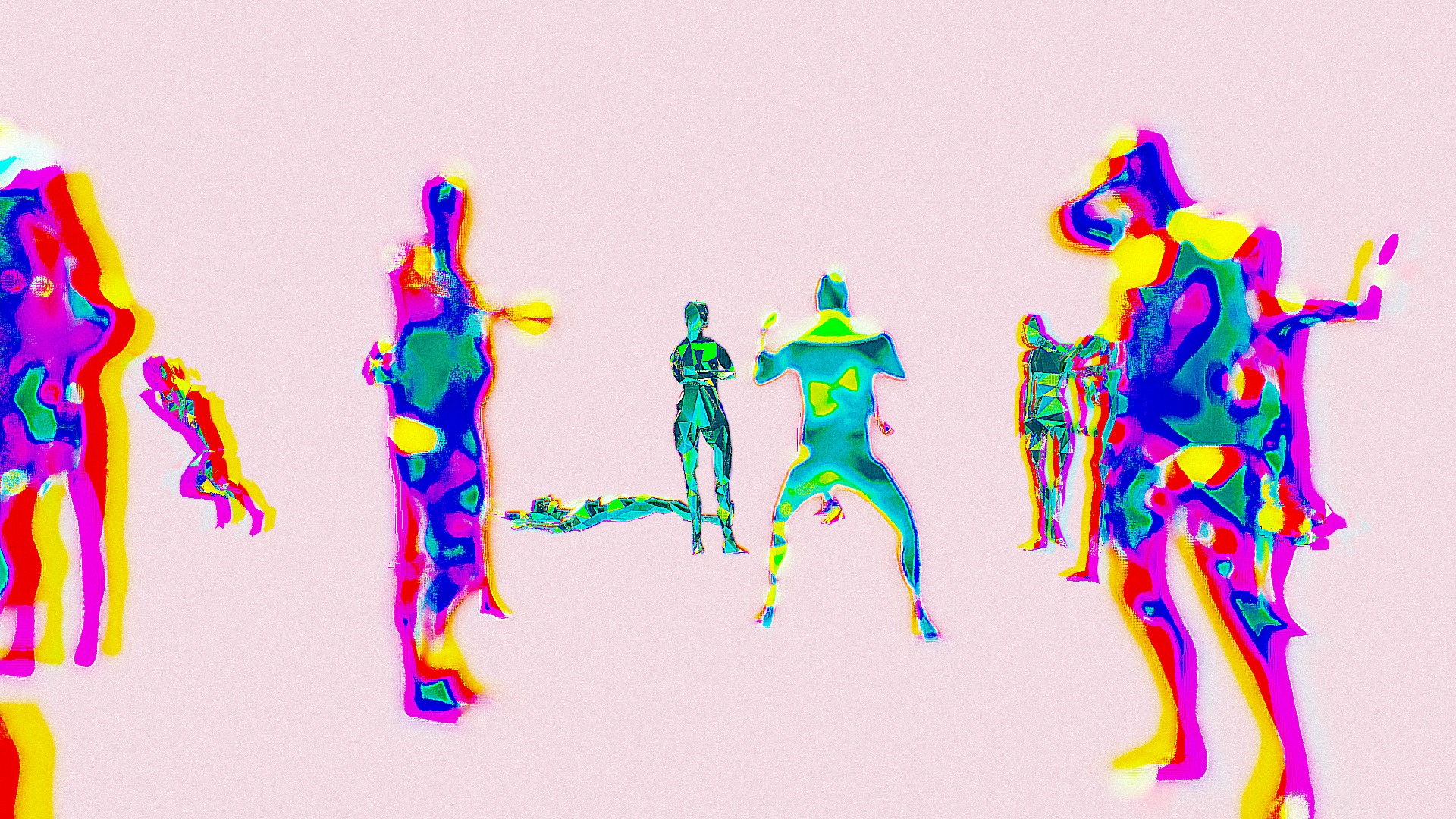 3D model People Being People II - This is a 3D model of the People Being People II. The 3D model is about a group of colorful figures.