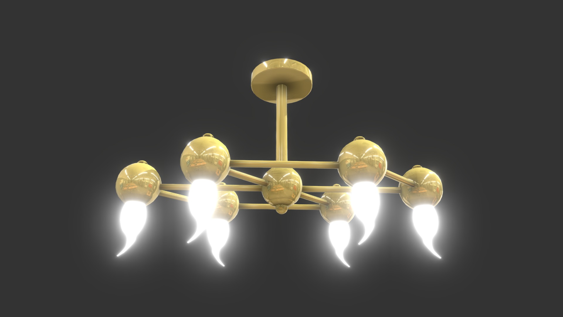 3D model HGP73-6 - This is a 3D model of the HGP73-6. The 3D model is about a chandelier with light bulbs.