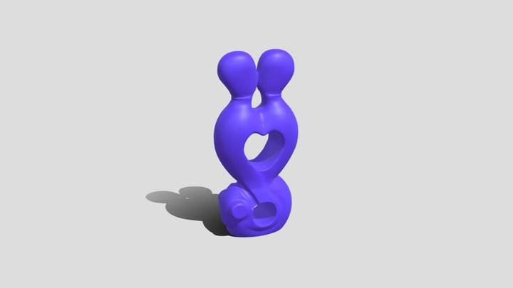 Couple Heart-Sculpture 3D Model