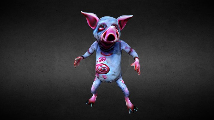 Pig alien mutant zombie 3D Model