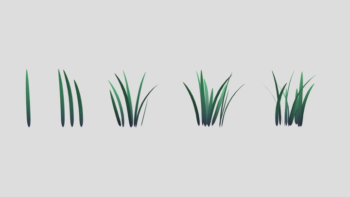 Stylized grass 3D Model