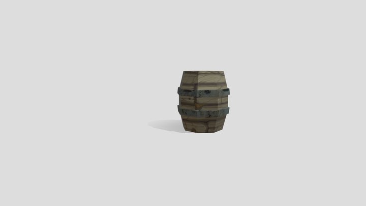 Low Poly Barrel 3D Model