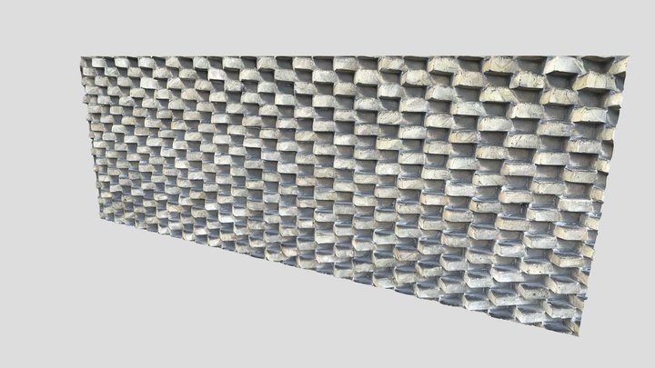 Brick wall at local power plant 3D Model