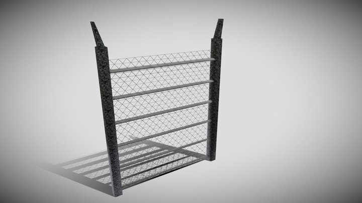 Sci Fi military fence design 3D Model