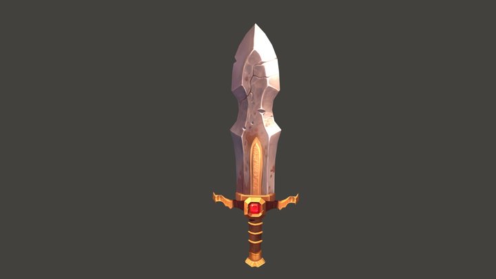 3D Low Poly Stylized Sword 3D Model