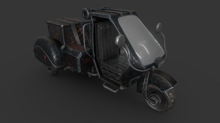 Sci Fi Motorcycle 3D Model