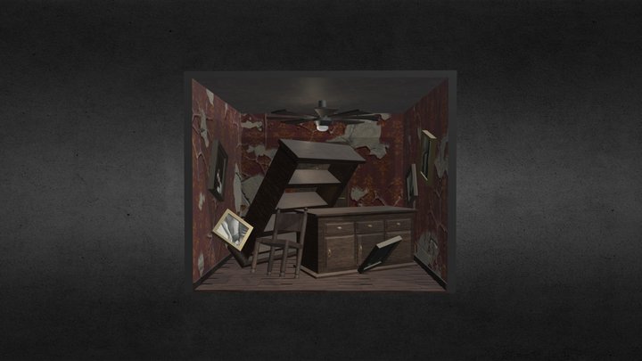 Small Horror Scene - Low Poly 3D Model