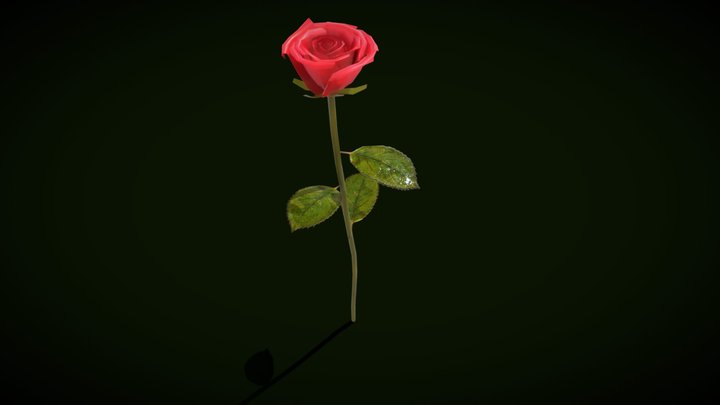 Low Poly rose 02 3D Model
