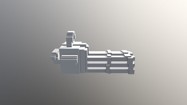 Low Poly Mini-gun (first try) 3D Model