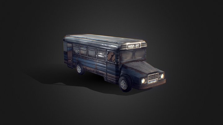 Indonesian Old Bus PS1 3D Model