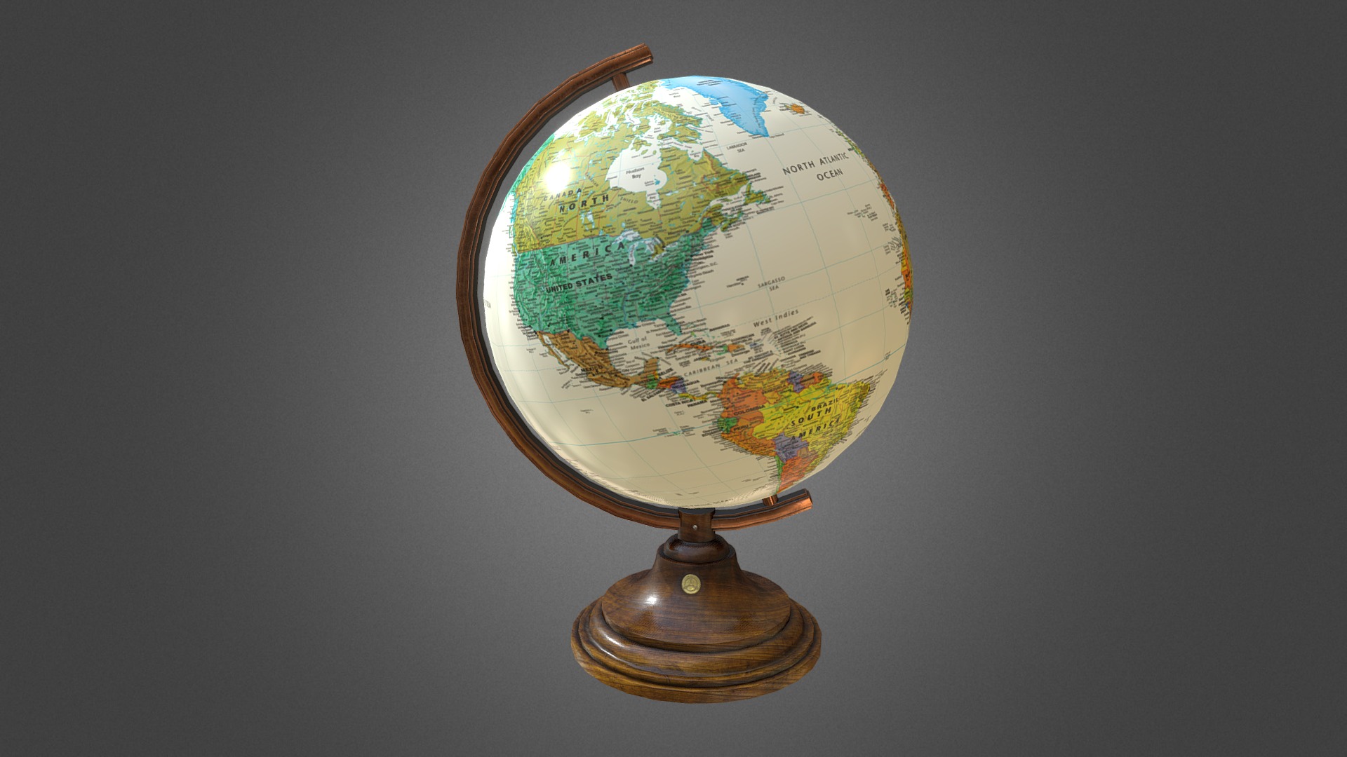 3D model Classic Globe - This is a 3D model of the Classic Globe. The 3D model is about a globe on a stand.