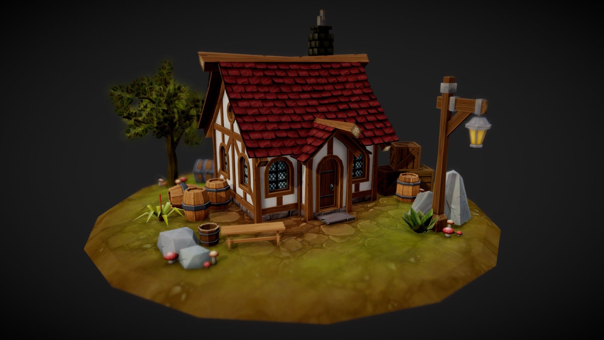 Medieval House - 3D model by minemine [3a6253b] - Sketchfab