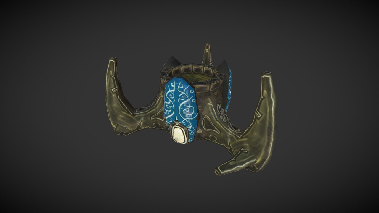 3D model RTS Fantasy Buildings – Elf Aviary - This is a 3D model of the RTS Fantasy Buildings - Elf Aviary. The 3D model is about a ring with a blue stone.