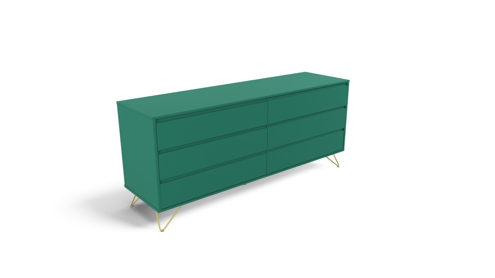 Elona Wide Chest Of Drawers, Racing Green