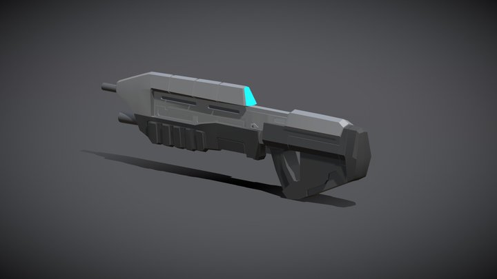 Halo Assault Rifle MA5B Low Poly 3D Model