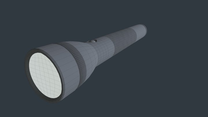 Game Ready Asset - Plastic Flashlight Prop 3D Model
