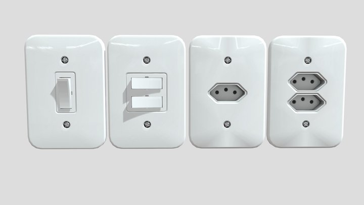 Light Switch and Power Outlet 3D Model