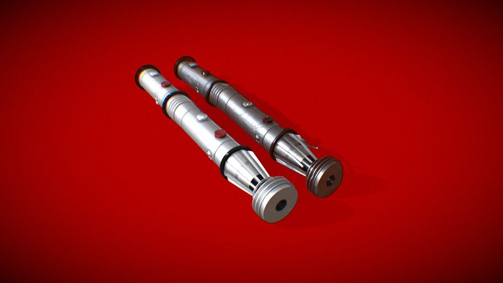 Darth Maul Lightsaber - Two Parts 3D Model