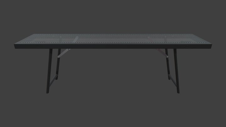 Portable Camping Grill Table 3D Model