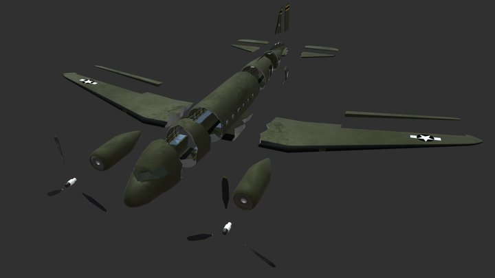 Transport Aircraft (Exploded) 3D Model