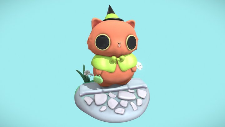 Cat Wizard (Art by Heathersketcheroos) 3D Model
