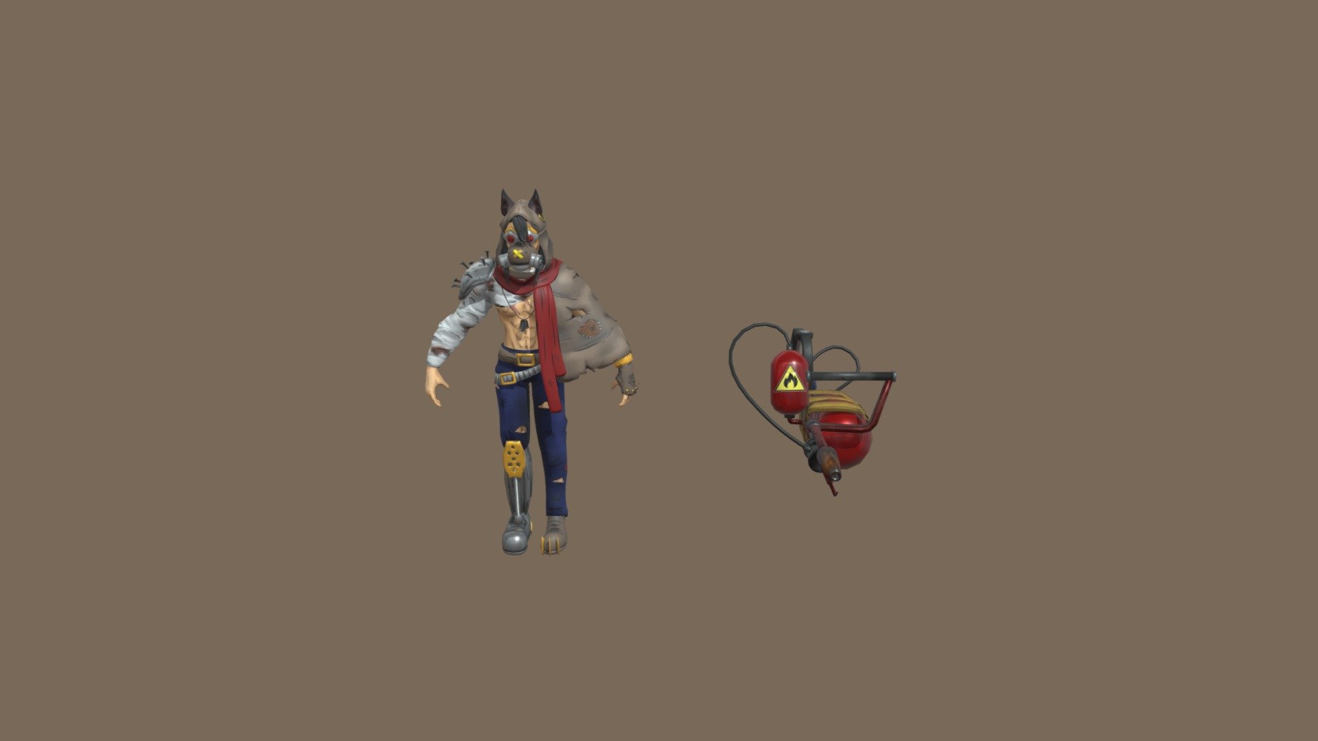 Smoke and his flamethrower - 3D model by lelionnoir [3a68c78] - Sketchfab