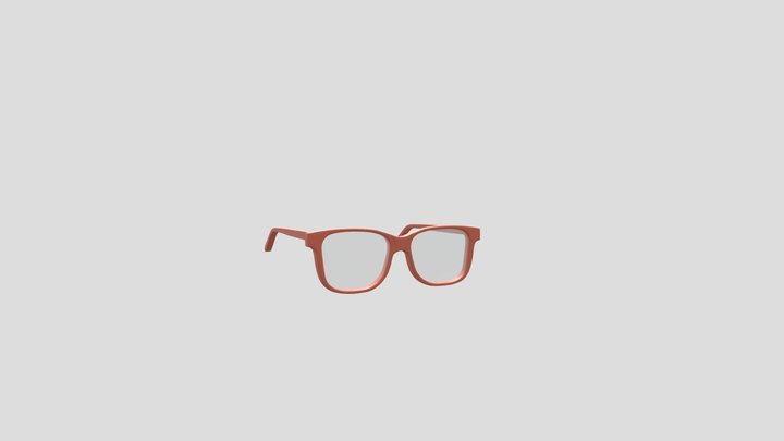 Red eyeglasses 3D Model