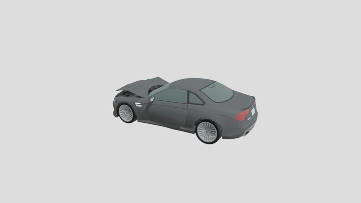 Crashed sedan 3D Model