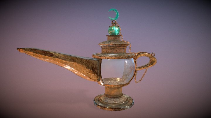 Genie's Lamp - Wish Lamp 3D Model