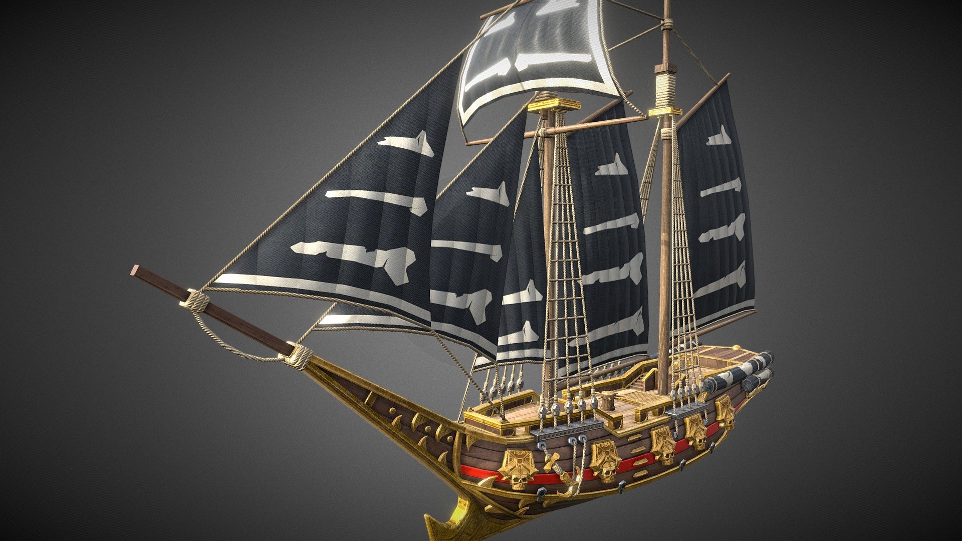 Schooner Pirate - 3D model by sandero_laney [3a6dd5c] - Sketchfab