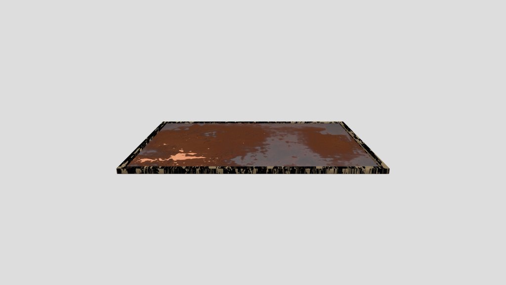 Modern Abstract Painting With Wooden Frame