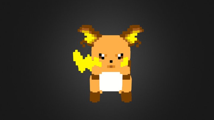 0026 Raichu - Voxel Art 3D Model